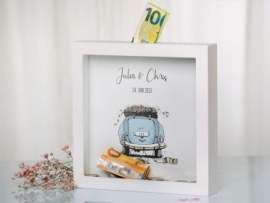 Bilderrahmen Spardose Motiv Hochzeit