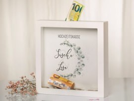 Bilderrahmen Spardose Motiv Hochzeit