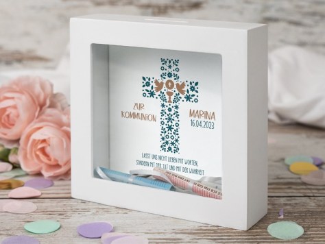 Bilderrahmen-Spardose Kommunion