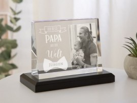 Glasfoto Collage bester Papa der Welt