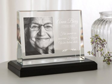 Glasfoto Trauer Mama