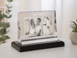 Glasfoto mit Foto- Collage