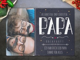 Glasschneidebrett Papa Collage