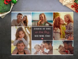 Glasschneidebrett Familie Collage