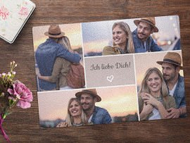 Glasschneidebrett Liebescollage