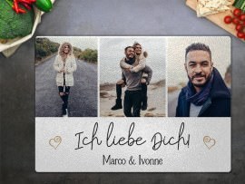 Glasschneidebrett Liebescollage