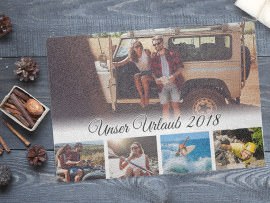 Glasschneidebrett Familie Collage