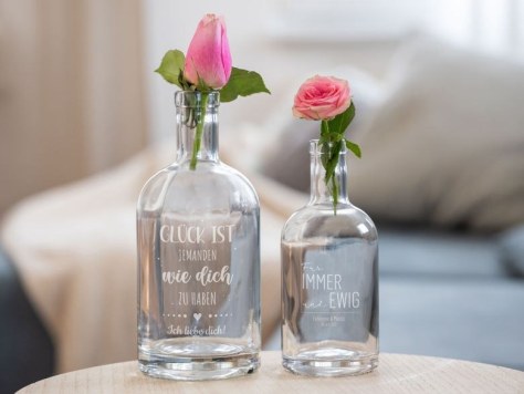 Gravierte Flasche Blumen
