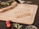 Holzschneidebrett mit Gravur
