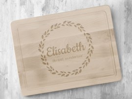Holzschneidebrett Motiv Name