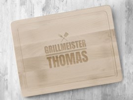 Holzschneidebrett Motiv Grillmeister