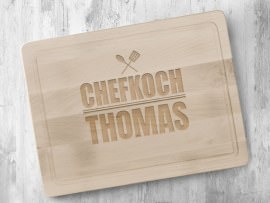 Holzschneidebrett Motiv Chefkoch