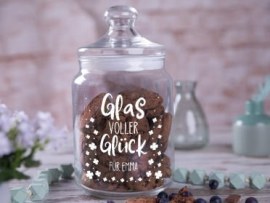 Keksglas Glas voller Glück