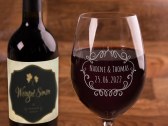 Rotweinglas mit Gravur