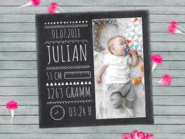 Schieferplatte mit Geburtsdaten