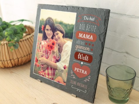 Schieferplatte mit Foto