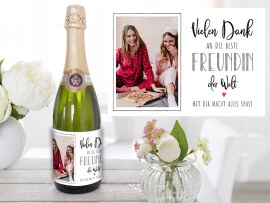 Sektetikett für Freundin