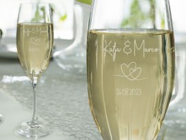 Sektglas mit Gravur