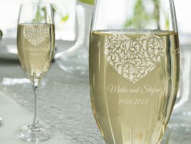 Sektglas mit Gravur
