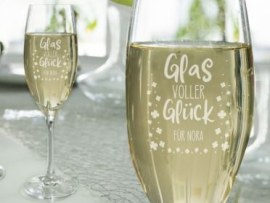 Sektglas mit Gravur
