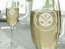 Sektglas mit Logogravur