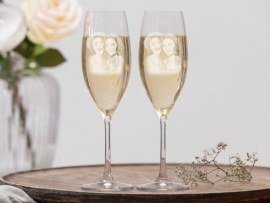 Sektglas mit Fotogravur