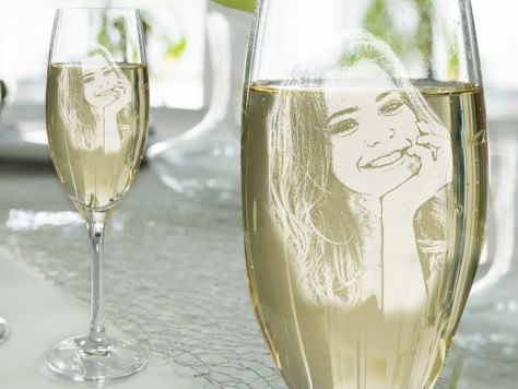 Sektglas graviert mit Foto