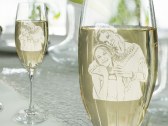Sektglas mit Fotogravur