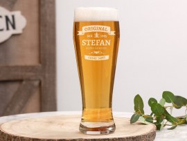 Weizenbierglas Motiv Geburtstag