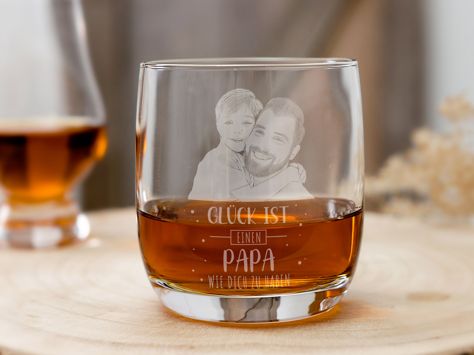 Whiskyglas mit Fotogravur Papa
