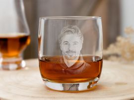Whiskyglas mit Fotogravur