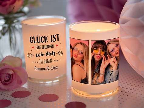 Windlicht mit Foto