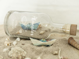 Geldgeschenk zur Taufe als Flaschenpost