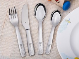 Kinderbesteck mit Gravur als Taufgeschenk
