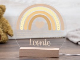 LED-Lampe mit Name zur Taufe