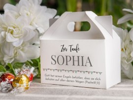 Personalisierte Süßigkeitenbox zur Taufe