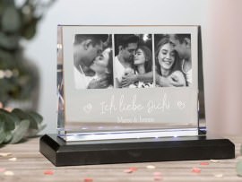 Glasfoto Valentinstagsgeschenk