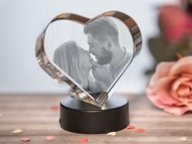 Glasherz zum Valentinstag