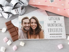 Schokolade als Gutschein zum Valentinstag