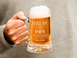 Gravierter Bierkrug zum Vatertag