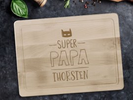 Holzschneidebrett mit Gravur
