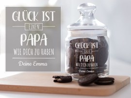 Graviertes Keksglas für Papa