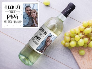 Weinetikett als Vatertagsgeschenk