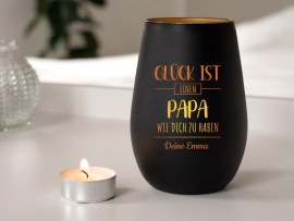Windlicht mit Gravur als Vatertagsgeschenk
