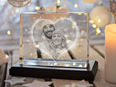 Glasfoto als Weihnachtsdeko modern