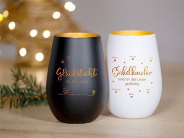 Windlicht mit Gravur Weihnachtsdeko