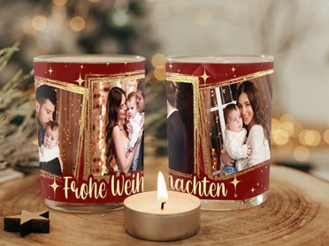 Foto-Windlicht als Weihnachtsdeko