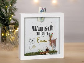 Bilderrahmen Spardose als Geldgeschenk zu Weihnachten