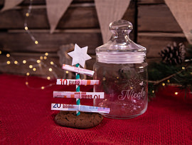 Keksglas mit Gravur Geldgeschenk Weihnachten