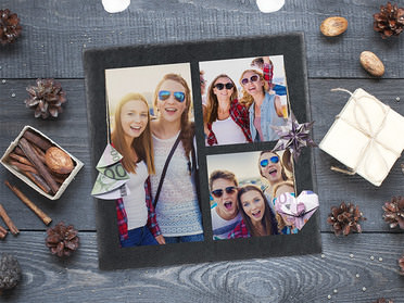 Schieferplatte als Geldgeschenk Weihnachten